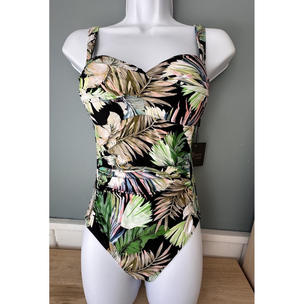 NIP TUCK Swimsuit Twistfront Kakadu Joanne Tummy Control 1 Piece Size 4 NWT